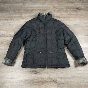 Woolrich Women's Duck Down Jacket/Coat Quilted Winter Size L Black‎